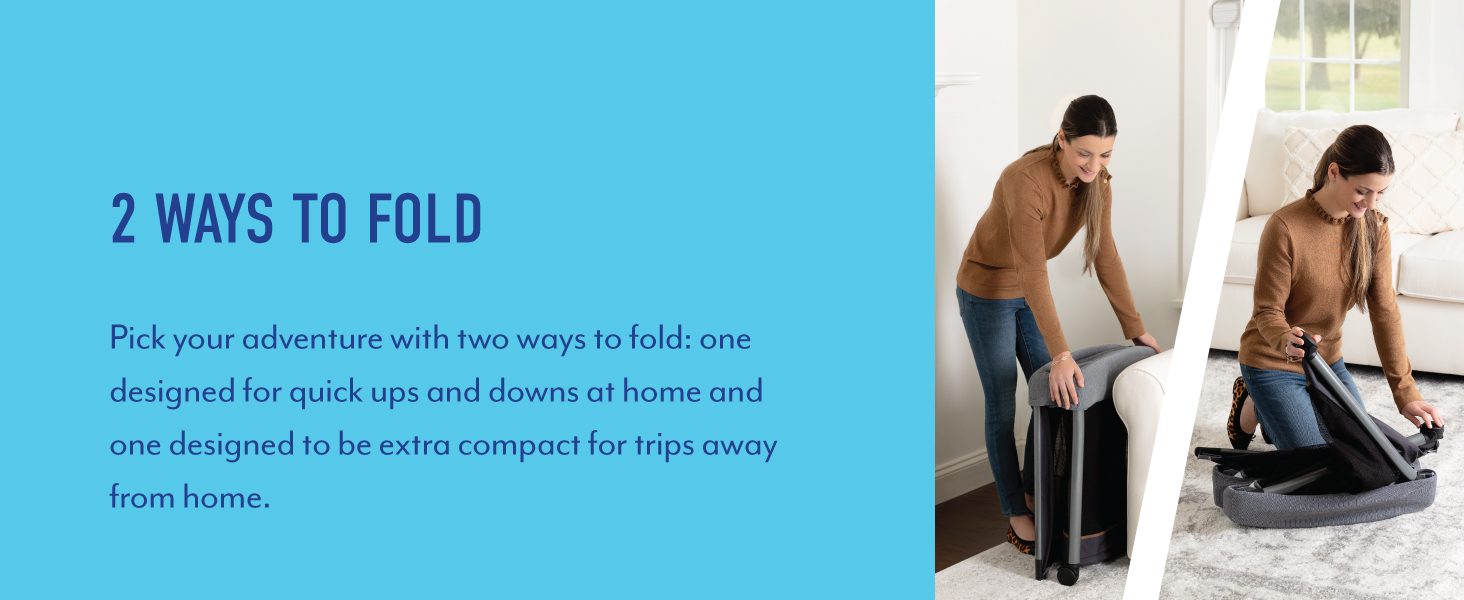 Graco FoldLite Unique Travel cot folds down super small, Birth to