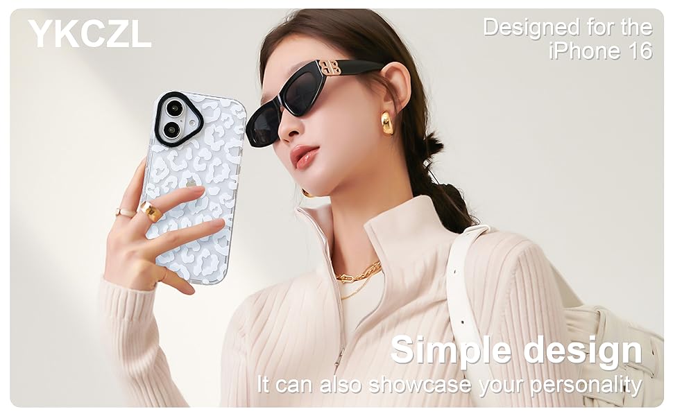 YKCZL Compatible for iPhone 16 Case,Cute Leopard Print