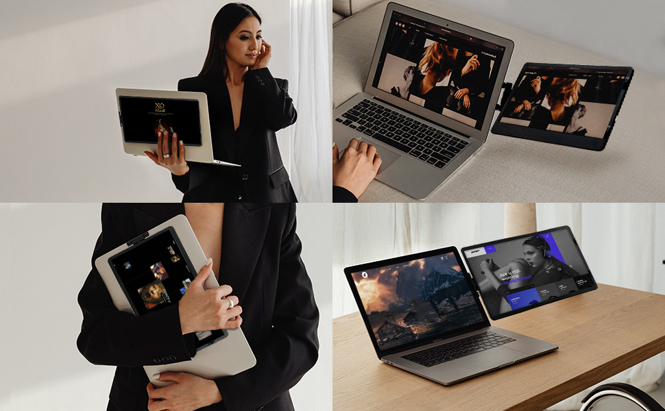 Naievear Portable Monitor,14.1inch FHD 1920 x 1080 External Monitor