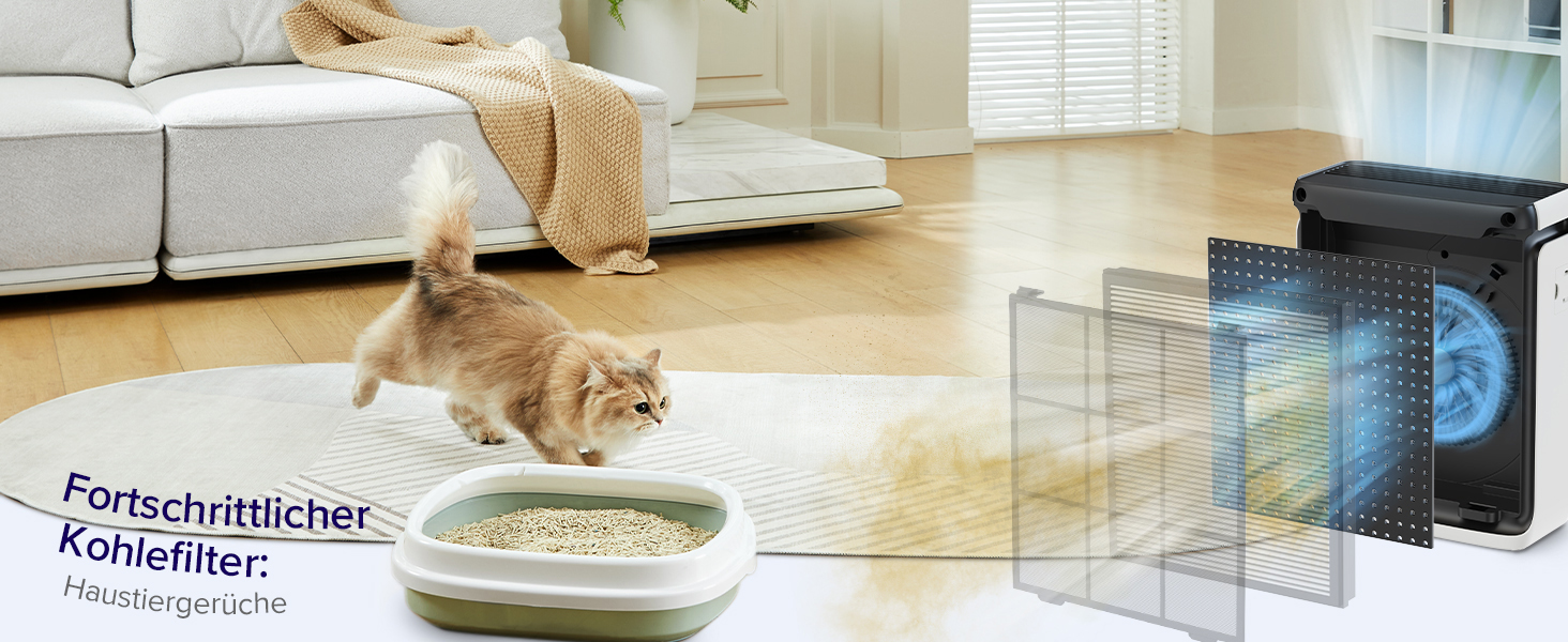 Fortschnittlicher Kohlefilter: HAUSTIERGERGERÜCHE