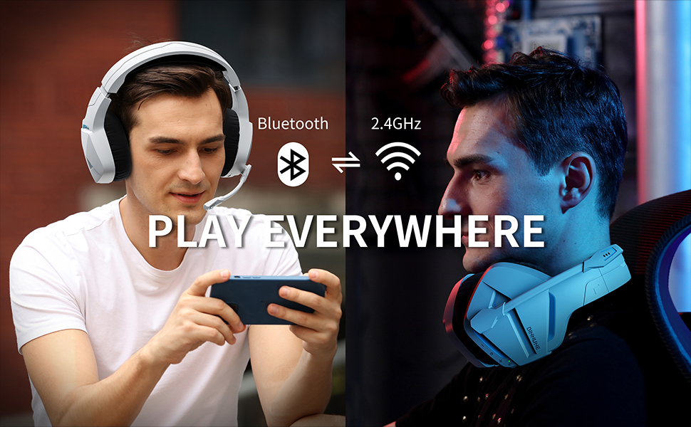 BINNUNE Wireless Gaming Headset with Microphone for PC PS4 PS5