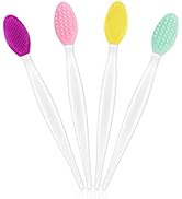 Yokilly Silicone Lip Scrub Brush, Double-Sided Exfoliating Lip Brush, 4 pcs Soft Lip Scrubber Exf...