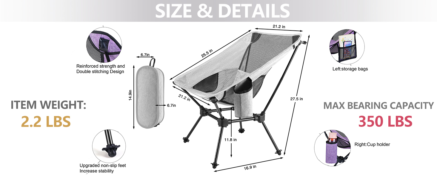 Camping Chair Size