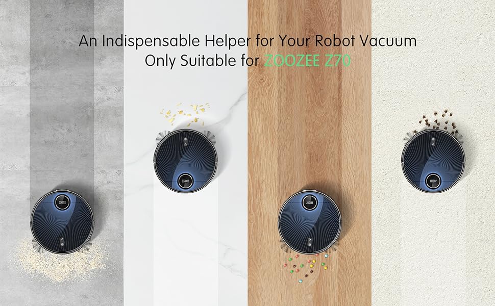 zoozee Z70C Accessory Kit for Robot Vacuum Cleaner, Z70 Robot Vacuum