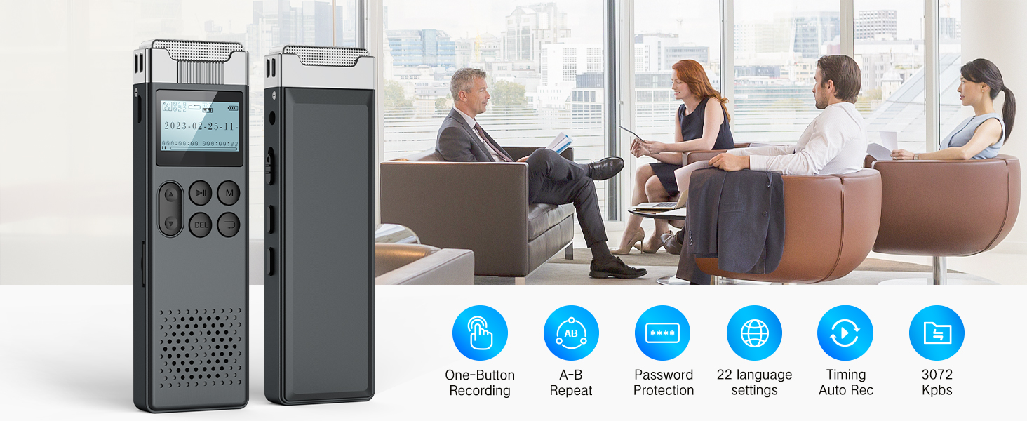 80GB Digital Voice Activated Recorder with Playback Audio Voice