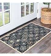 KILOCOCO Moroccan Small Area Rug 2x3, Entry Rug Non-Slip Washable Indoor Door Mat Vintage Floral ...
