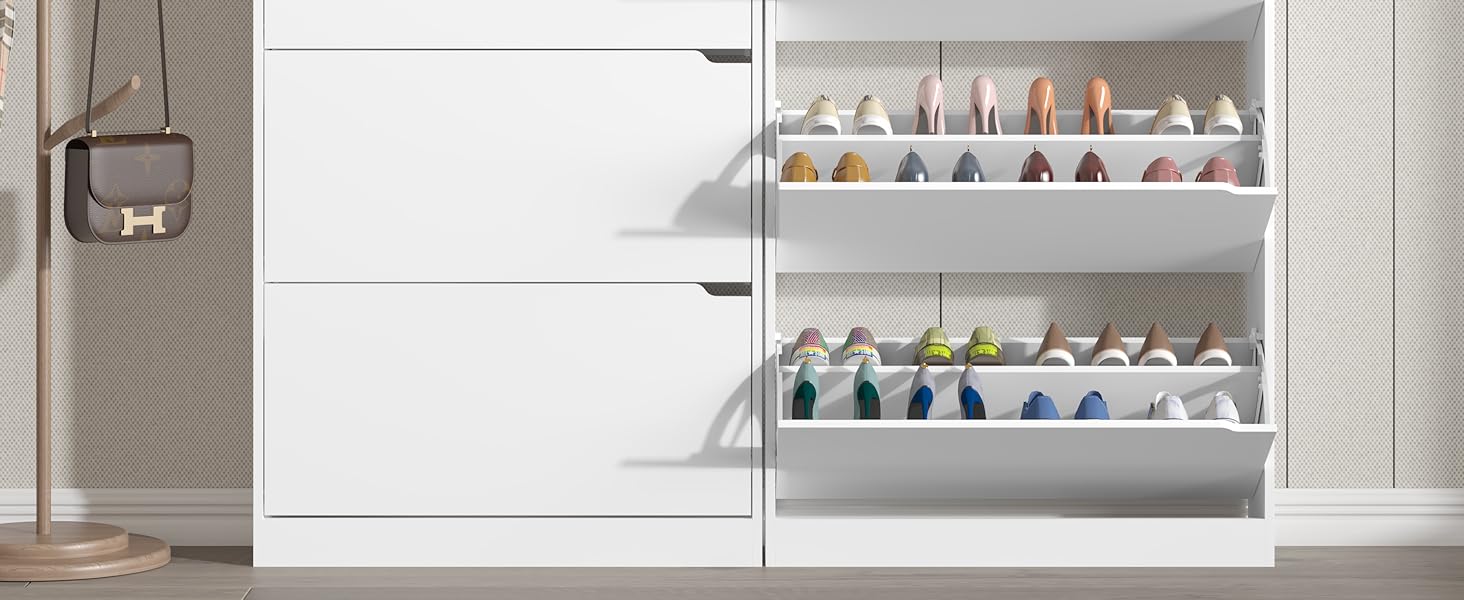 Wodeer White Shoe Storage for Entryway,Shoe Storage