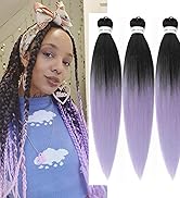 ombre purple braiding hair pre stretched kanekalon box braiding hair