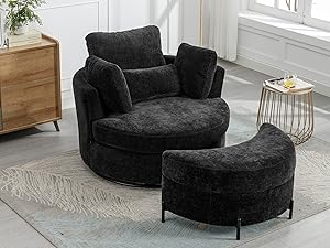 GoDoco 42" W Swivel Accent Barrel Chair Set