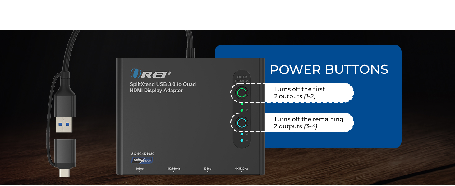 Amazon.com: OREI SplitExtend HDMI Splitter Extended Display for Quad ...