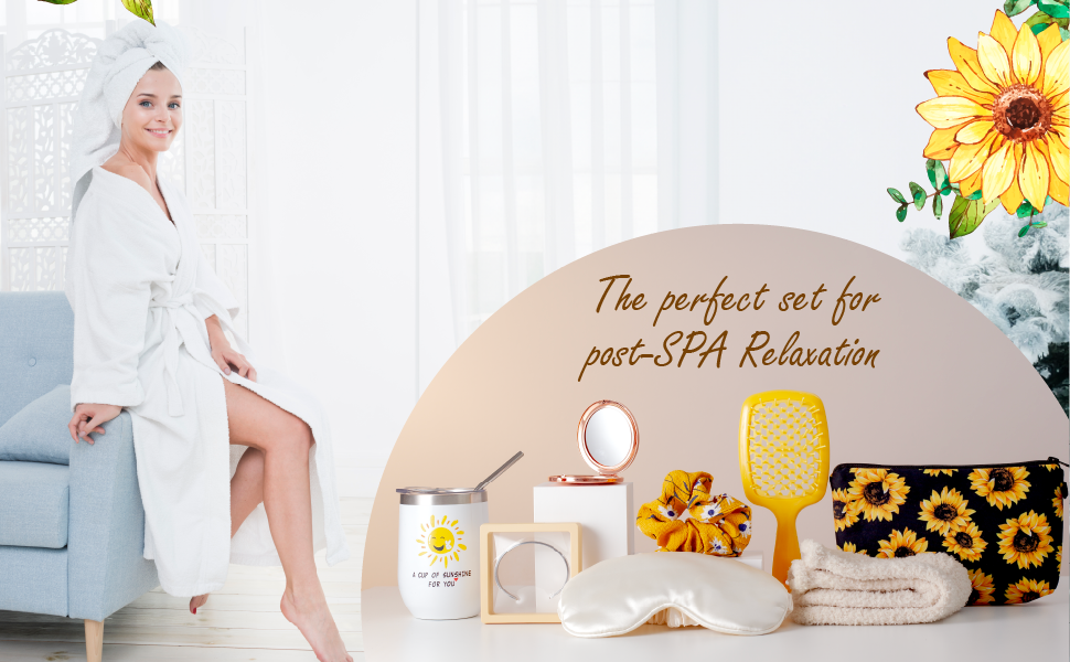 Treat yourself with a pair of soft, cozy fleece socks, a hair comb, a hair tie, a compact mirror