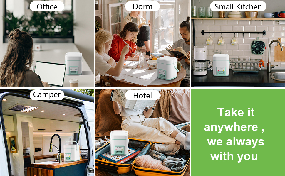 [New Version] TLOG Mini Rice Cooker 2.5Cup Uncooked(5Cup cooked), 1