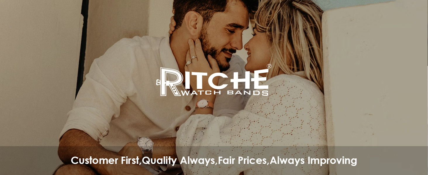 Ritche Quick Release Leather Watch Bands for Men Women 18mm 20mm 22mm Watch Band