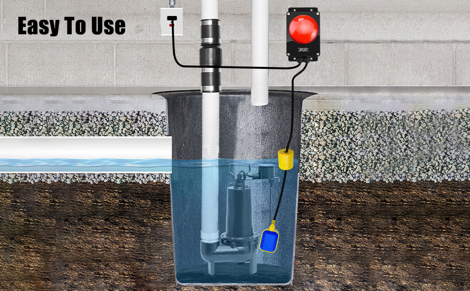 High Water Level Alarm, Septic Tank Alarm Fit for Sump Pump Alarm System Indoor Outdoor Basement