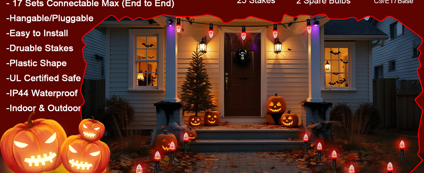 Plug in Halloween Walkway Light Waterproof