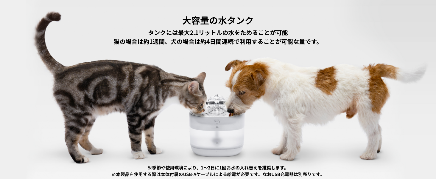 Amazon.co.jp Anker Eufy Pet Water Fountain P940（犬・猫用自動給水器）【モーターとタンクが別