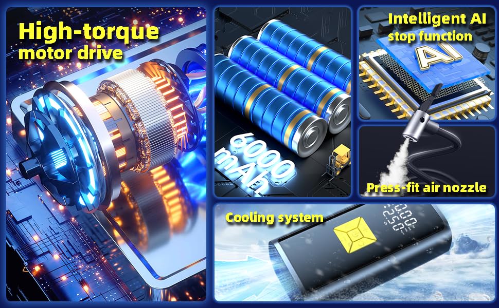 Car Tires Portable Air Compressor, Cordless Tire Inflator