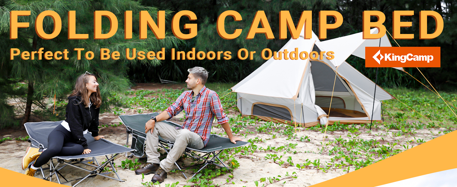 KingCamp Camping Bed Wide Size Folding Camping Beds for adults Heavy