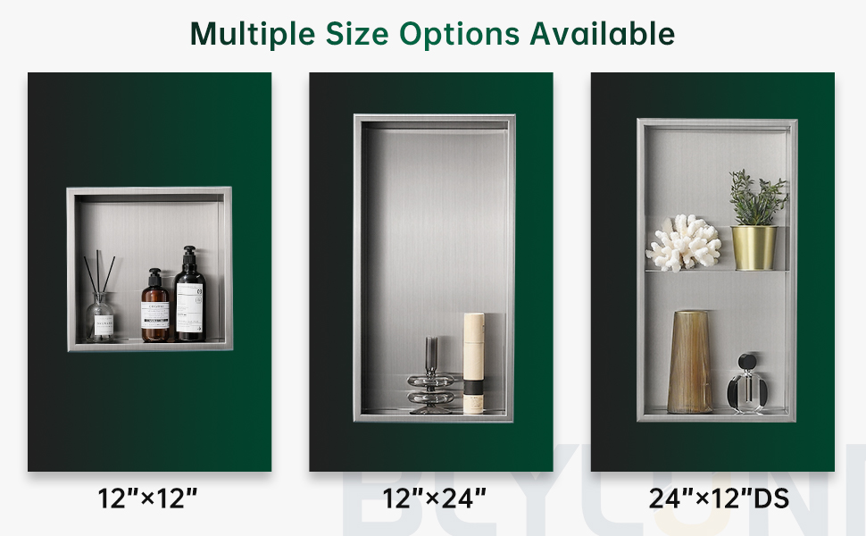BLYLUND Shower Niche 12" x 24" NO Tile Needed Stainless Steel Double