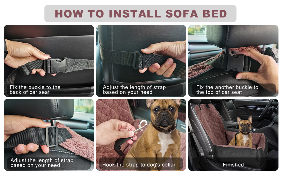Dog Car Seat, Fully Washable Dog Carseats Small Under 25lbs, Soft Dog Booster Seats