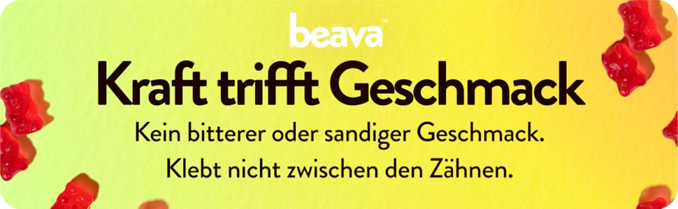 Kraft trifft Geschmack. Kein bitterer oder sandiger Geschmack. Klebt nicht zwichen den Zähnen