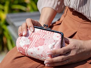 Amazon.co.jp: のレン がま口 蝦蟇口 ポーチ (レトロフラワー
