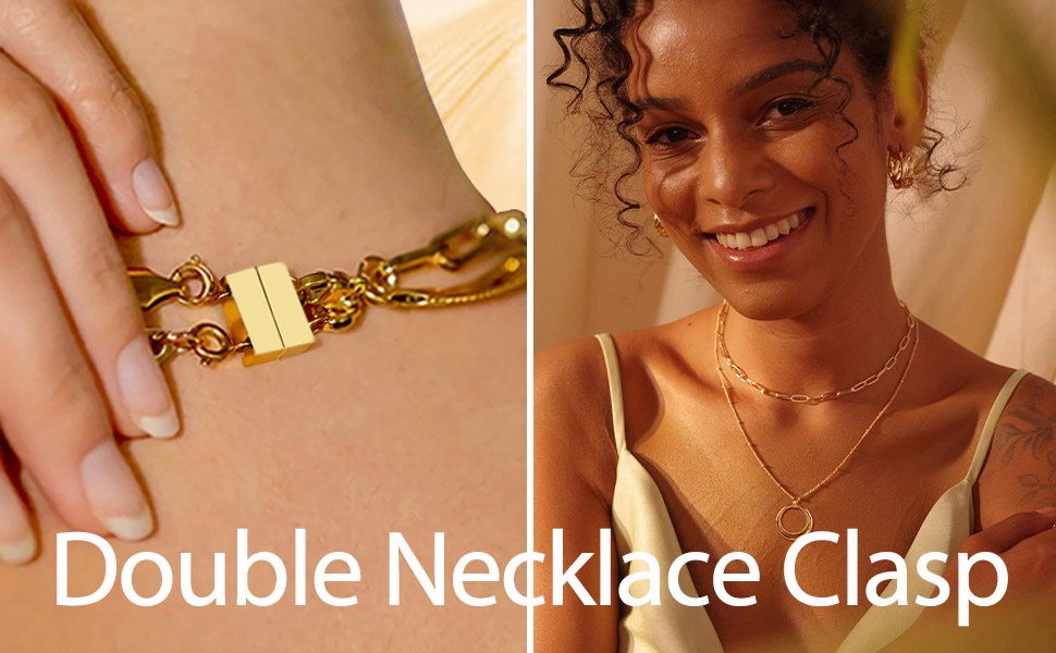 Qulltk Necklace Layering Clasps Clasps for Jewelry,18K Gold and Silver