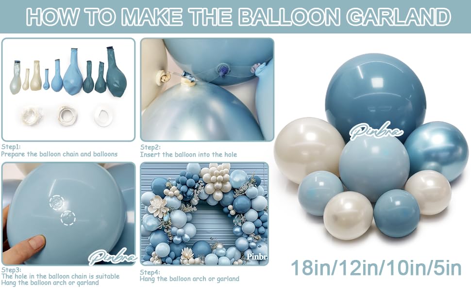 blue balloon garland