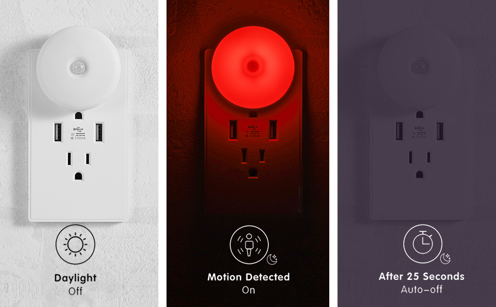 Motion Sensor Night Light, Plug in, Smart Movement Sensor, Energy