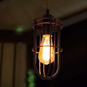 Amazon.co.jp : Cerdeco 檻のようなシェードがレトロ ペンダント