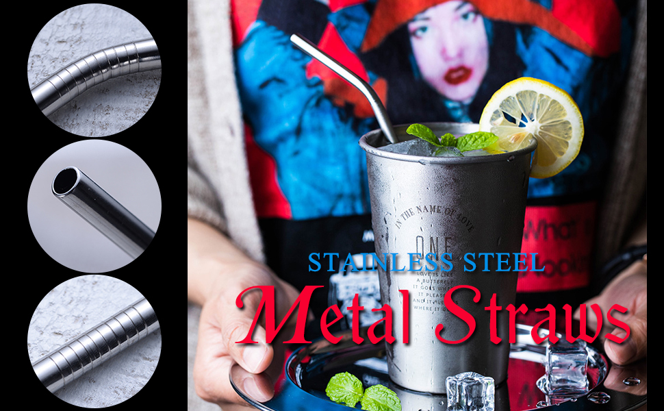 SPN-BFC Reusable BPA-Free Metal, Dishwasher Safe Stainless Steel Drinking Straws