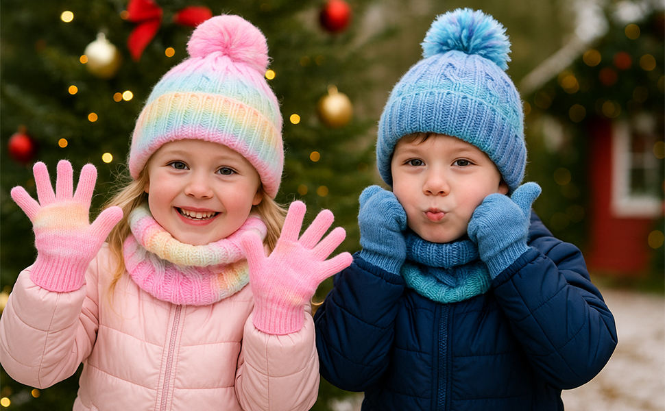Toddler Beanie Hat Scarf Gloves Set