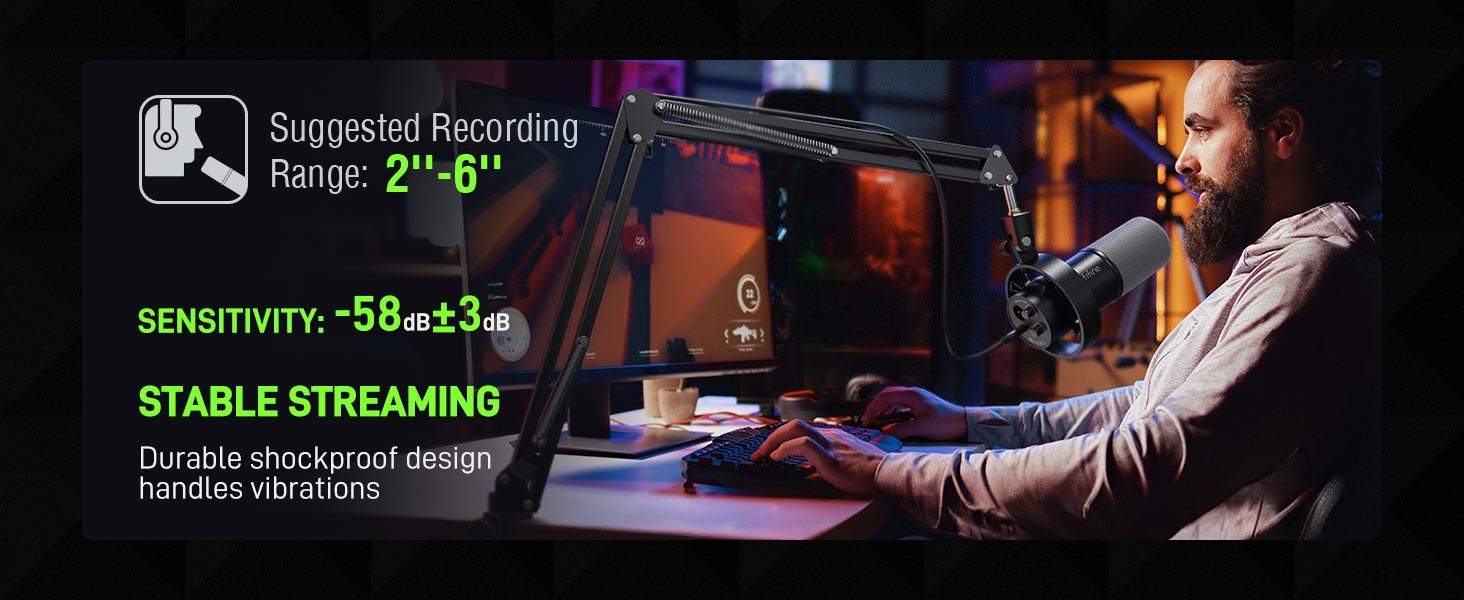 dynamic mic with boom arm