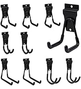 FRAYSCENT Slat Wall Hook 10 Pack Garage Heavy Duty Wall Mount Power Tool Organizer Black Bike Acc...