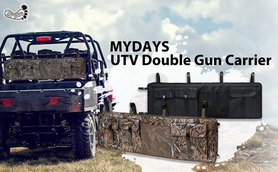 MYDAYS Double Gun Rack for UTV,Improve Style Gun Carrier