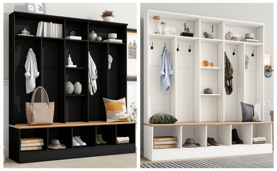 entryway coat rack shoe bench
