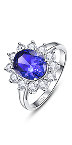 Sterling Silber Ringe 925 Sterling Silber Ovalschliff G-H Tanzanite