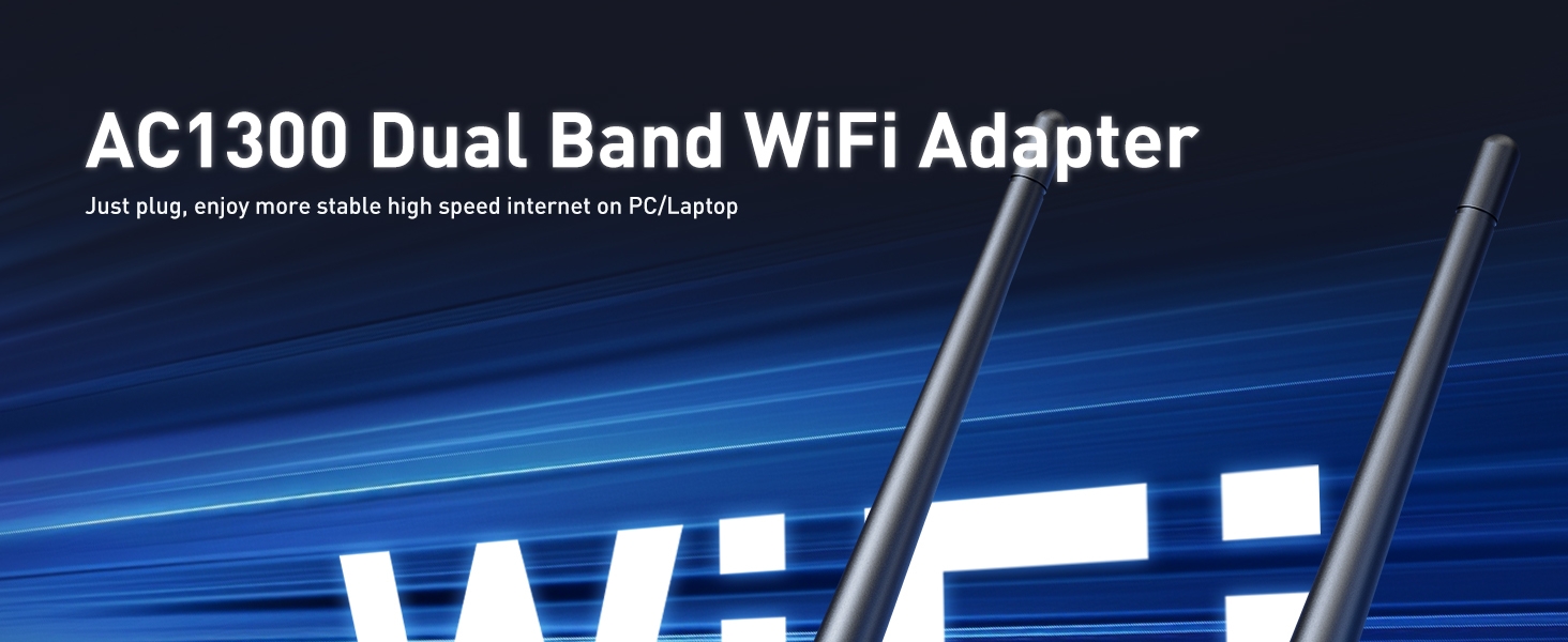 USB WiFi Adapter for Desktop PC Nineplus 1300Mbps WiFi