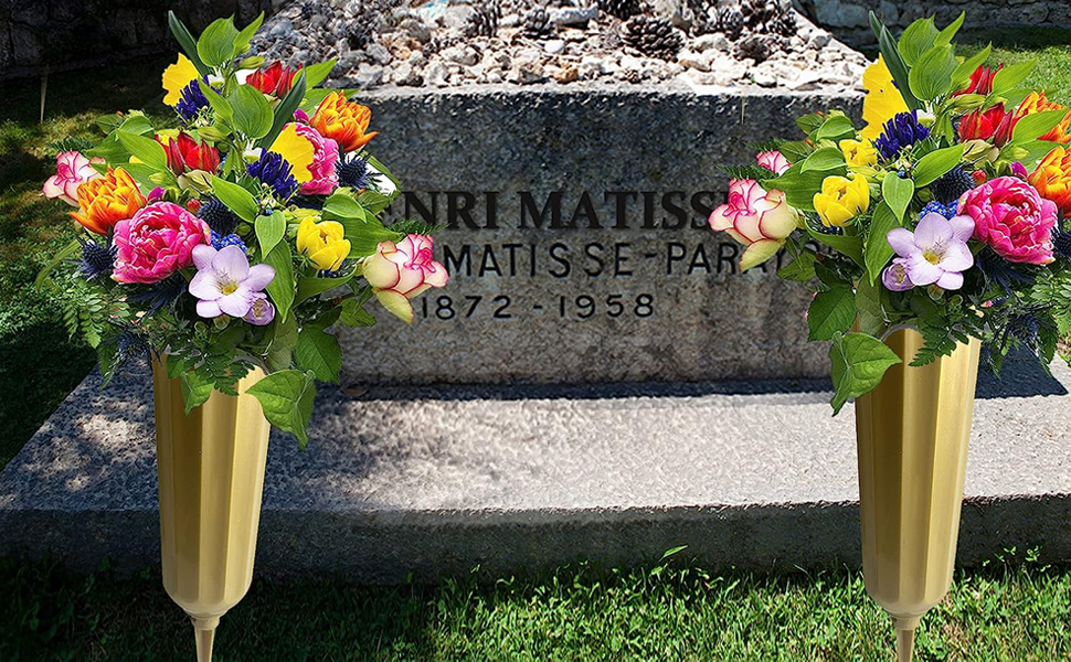 12 Pack Memorial Flower Vase Plastic Cemetery Vases with