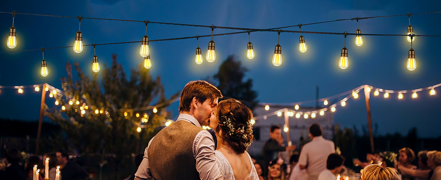 Outdoor Festoon Lights Mains Powered G50 106FT 32M Garden Lighting Shatterproof Waterproof 30