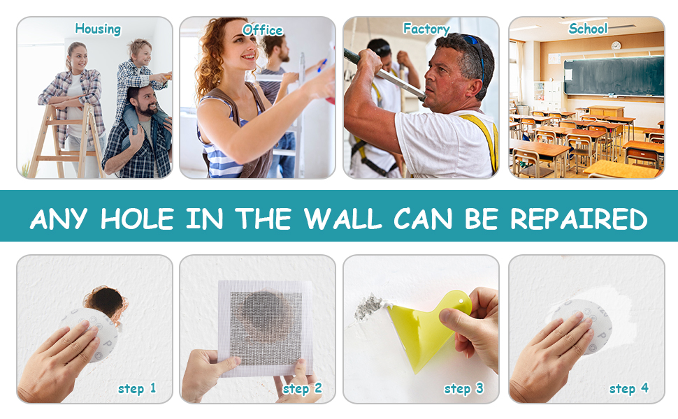 8 Pcs Drywall Repair Patch, SelfAdhesive Aluminum Drywall Repair Kit