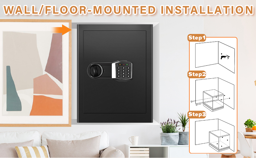 2.6 Cub Home Safe Fireproof Waterproof, Large Fireproof Safe with