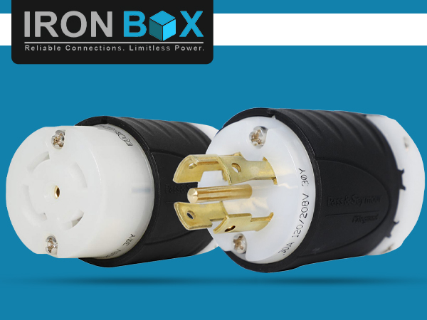ami9622　0521 IronBox Electric NEMA L21-30R Connector - 30A, 120/208V, 5