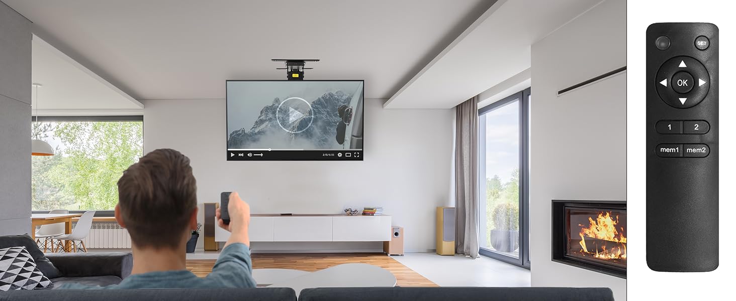 VIVO Electric Ceiling TV Mount for 32 to 70 inch Screens, Large Flip