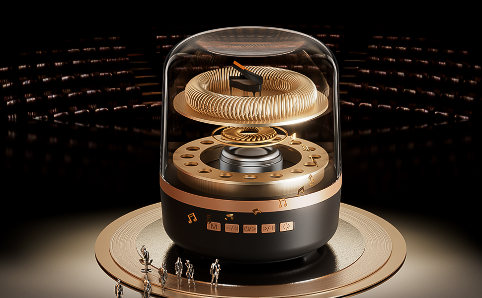 Bluetooth Speaker with HD Sound and Lights, Portable Wireless, Long-lasting battery life