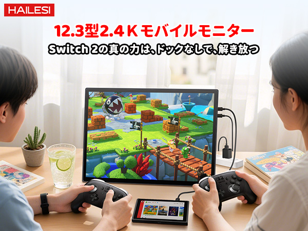 Amazon.co.jp: HAILESI モバイルモニター 12.3インチ 2.4K 2400x1600