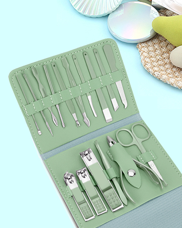 Manicure Set Nail Clippers Pedicure Kit Stainless Steel Travel Leather Case Sizes Nail Clipper Set