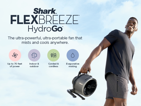 Amazon.com: Shark FlexBreeze HydroGo Fan—Ultra-powerful