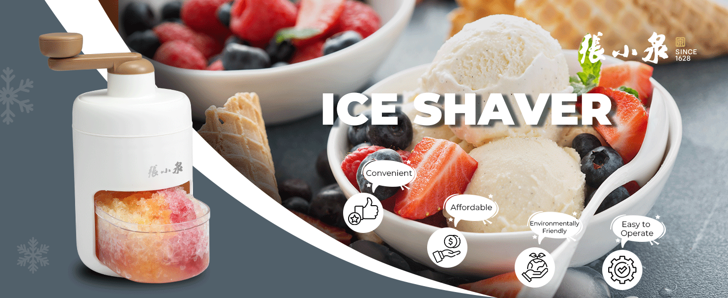 Snow Cone Machine Manual, Shaved Ice Maker Machine for Home, Ice Shaver Hand Crank