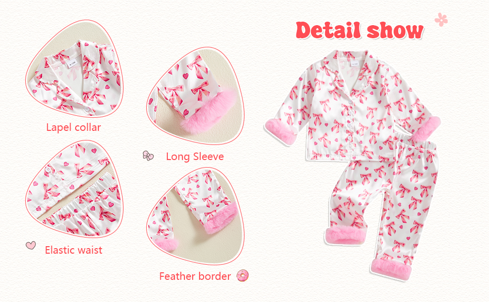 bow pajamas girls